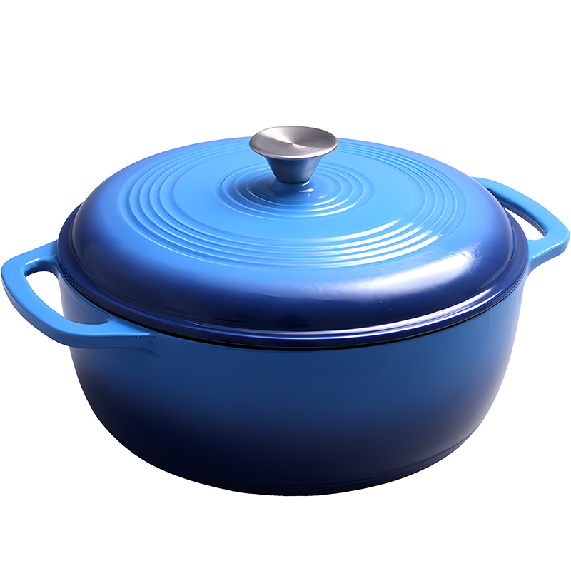 23cm 28cm Enameled Cast Iron Dutch Oven Pot with Lid