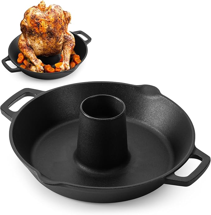 11″ Cast Iron Chicken Roaster & Turkey Pan