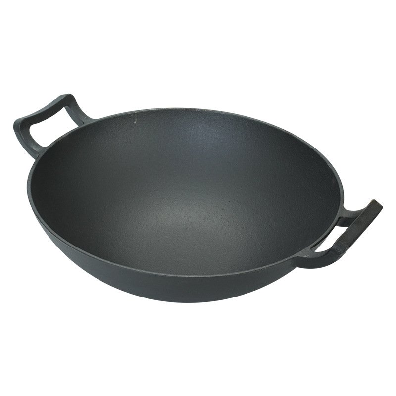 30cm 32cm 34cm 36cm pre-seasoned cast iron wok