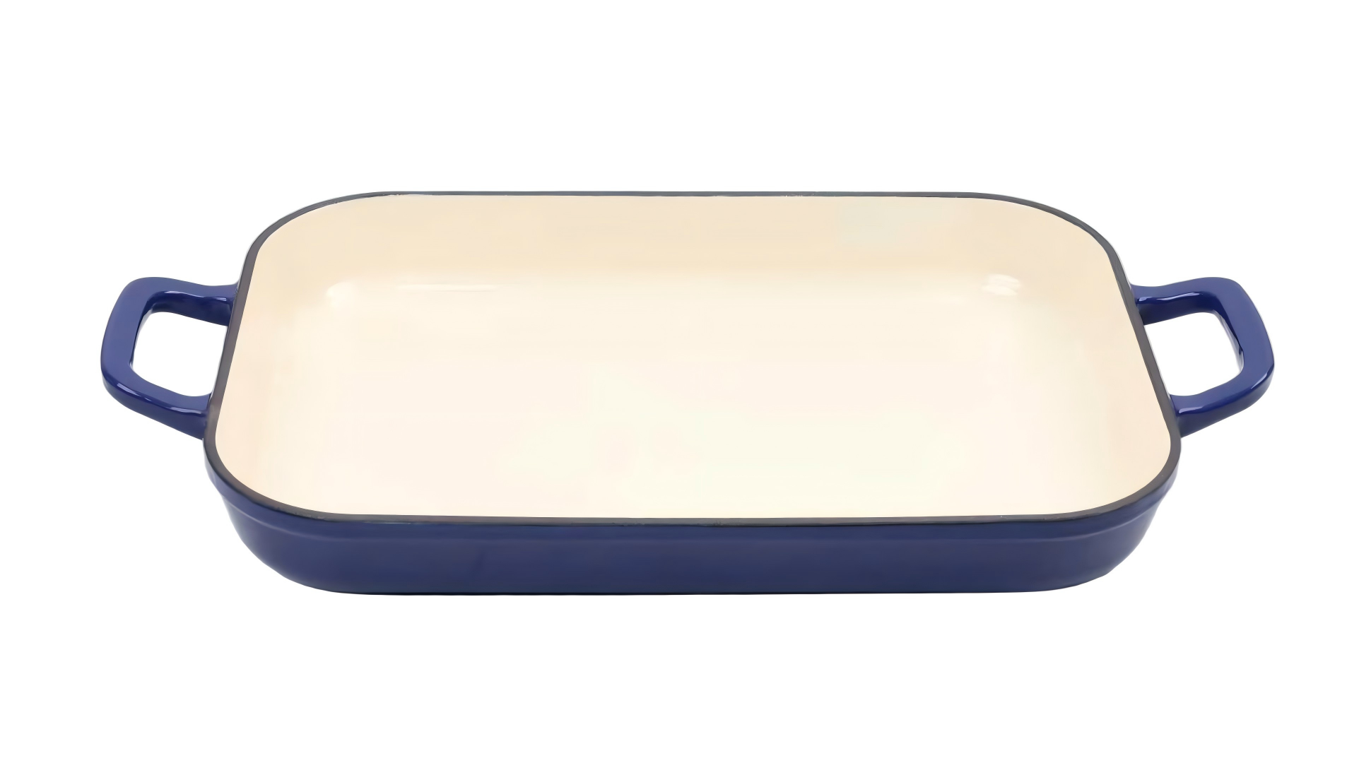 33cm rectangle enamel cast iron plate