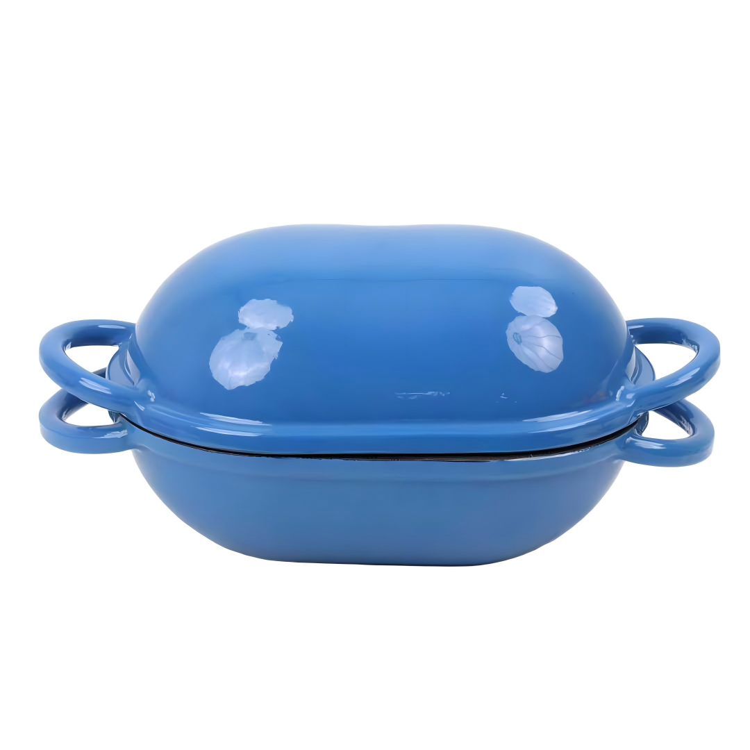 2 QT Oval Enamelled Cast Iron Bread Oven