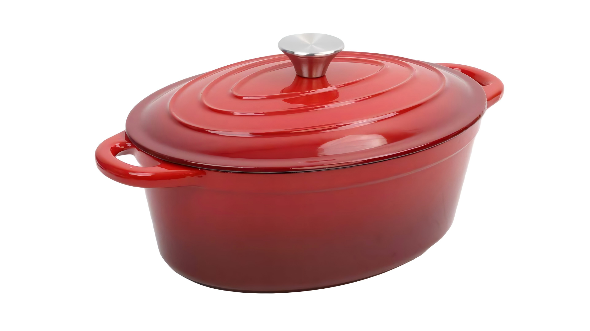 30cm  Oval Enameled Cast Iron Dutch Oven Pot with Lid