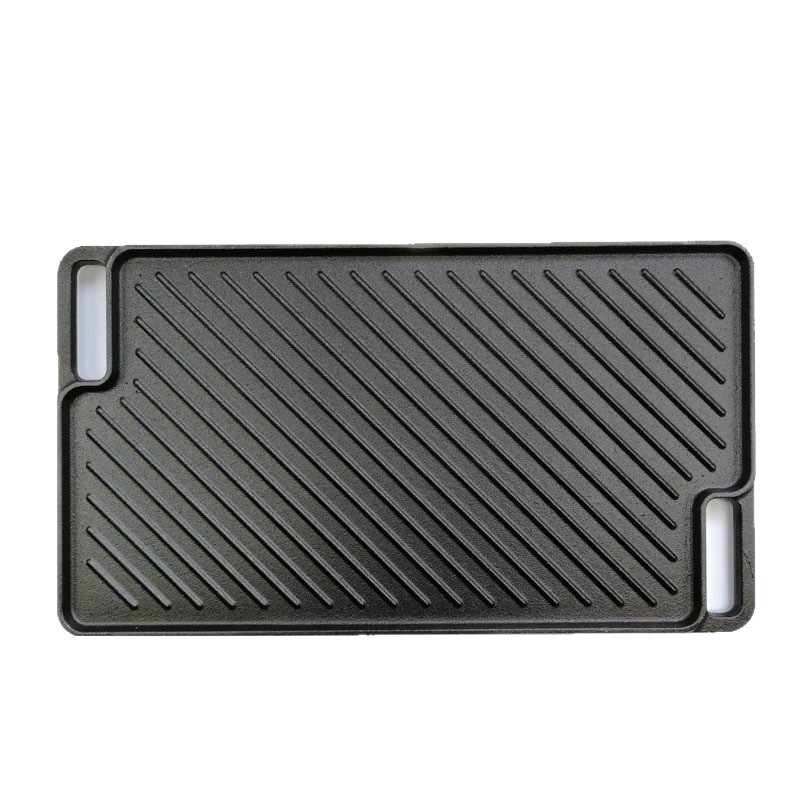 Pre-Seasoned Flat Top & Ridged Grill Side Cast Iron Reversible Griddle Plate